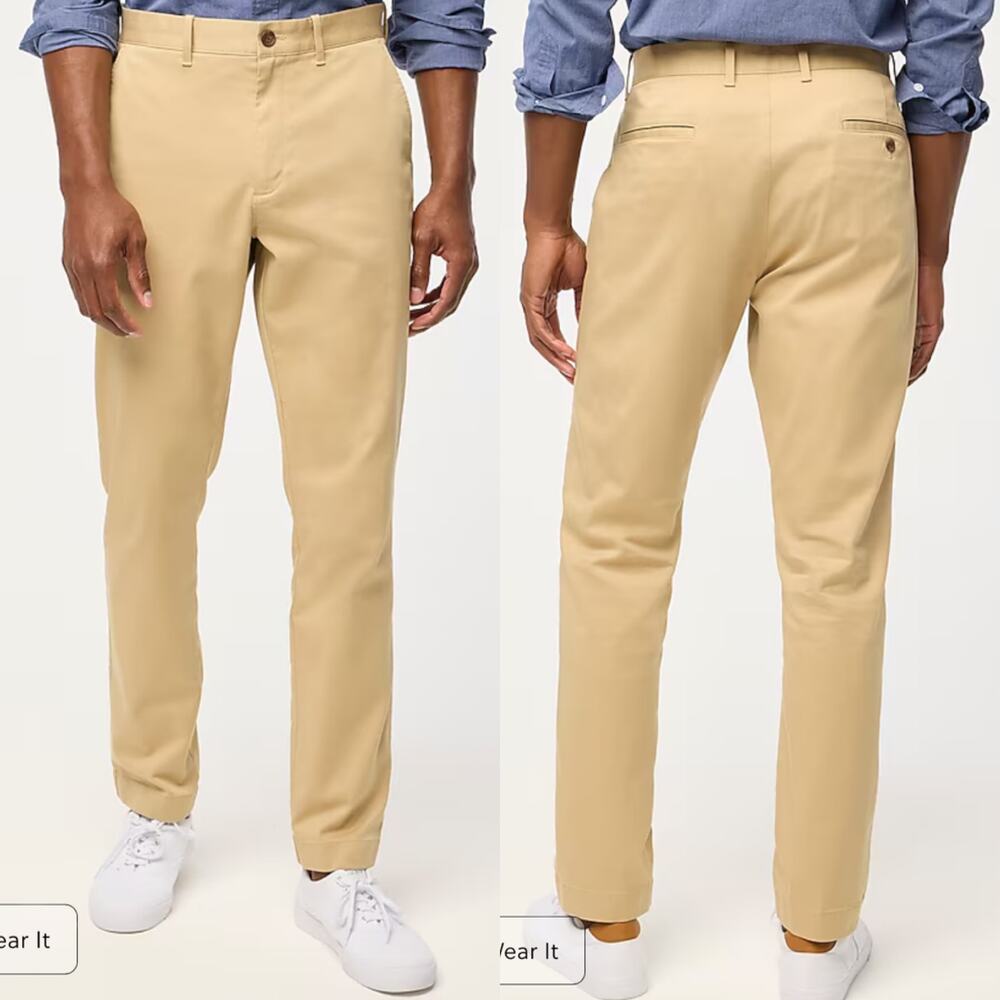 NWT J. Crew Factory‎ Athletic slim-fit chino pant British Khaki 32x34 Business